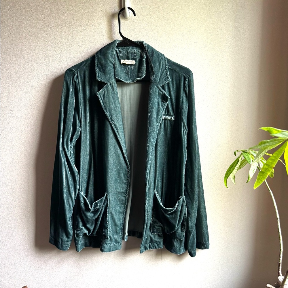 Velvet Teal Suit Jacket